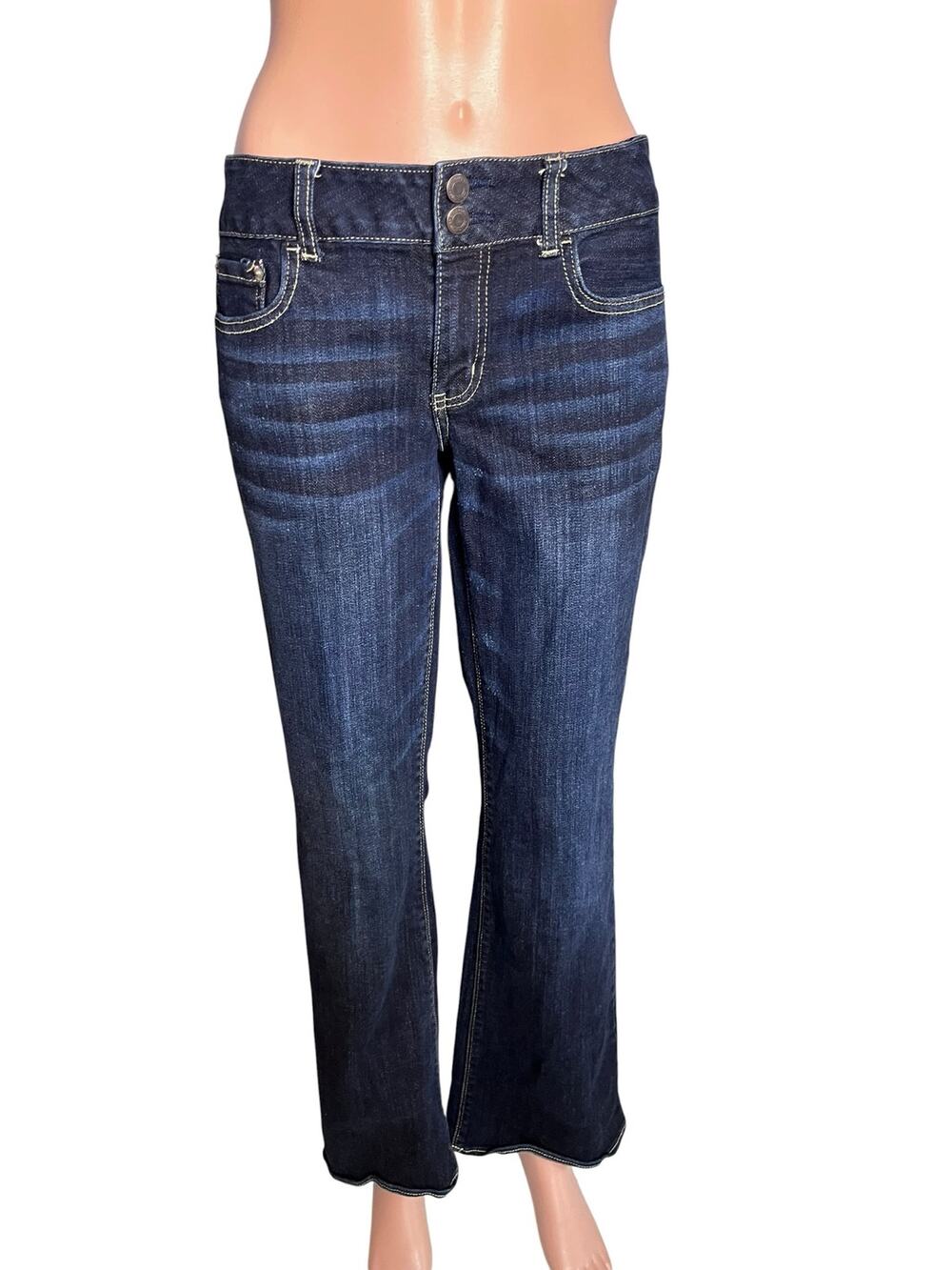 American Eagle Stretch Artist Flared Jeans 12 Western Bohemian Hippie Retro